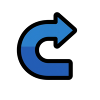 Blue Curved Arrow Icon Return Symbol isolated on a transparent background blue arrow png