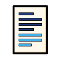 Beige Document Icon Blue Text Lines Simple Design isolated on a transparent background png