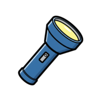 Blue Flashlight Icon Cartoon Style Light Beam Yellow isolated on a transparent background png