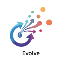 Abstract Colorful Arrows Growth Icon Coffee Bean Evolve Logo isolated on a transparent background png