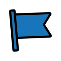 Blue Flag Icon Simple Flat Design isolated on a transparent background symbol png
