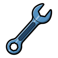 Blue Wrench Tool Icon Mechanic Repair Service isolated on a transparent background png