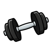 Black Dumbbell Weight Icon Silver Handle Fitness Gym Exercise Strength Training isolated on a transparent background png