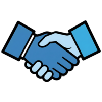 Blue Handshake Icon Business Deal Agreement Partnership Collaboration isolated on a transparent background png