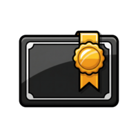 Black Certificate Template Gold Seal Award Icon isolated on a transparent background png