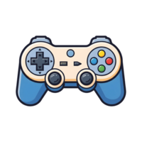 Blue and Beige Game Controller Icon Cartoon Style isolated on a transparent background png