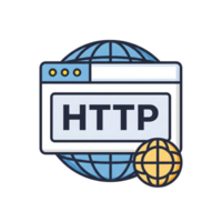 Blue Globe H T P Browser Window Icon isolated on a transparent background http website png