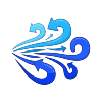 Blue Swirling Arrows Abstract Icon Design isolated on a transparent background image png