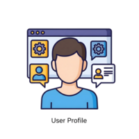 Blue Shirt User Profile Icon Webpage Settings Avatar isolated on a transparent background png