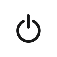 Dark Gray Power Button Icon Silhouette isolated on a transparent background on off switch png