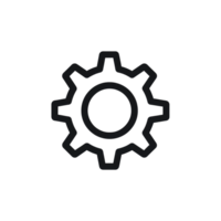 Dark Gray Gear Cogwheel Icon Silhouette isolated on a transparent background gear icon png
