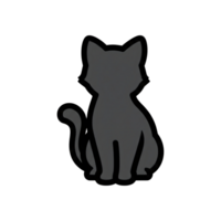Gray Cat Icon Sitting Position Simple Design isolated on a transparent background png