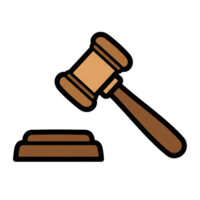 Brown Gavel and Sound Block Icon Illustration isolated on a transparent background png