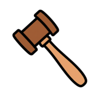 Brown Wooden Gavel Icon Illustration Isolated on a transparent background judge auction png