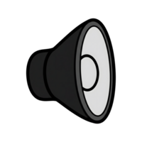 Gray and Black Speaker Megaphone Icon Sound Audio isolated on a transparent background png
