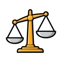 Golden Scales of Justice Icon Illustration isolated on a transparent background balance png