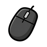 Gray Computer Mouse Icon Simple Design isolated on a transparent background gray mouse png