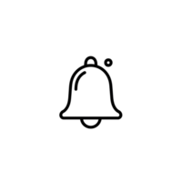 Notification Bell Icon Outline Silhouette isolated on a transparent background alert png