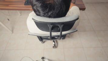 Overhead View of a Person in an Office Chair video