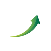 Green Gradient Upward Arrow Icon Design isolated on a transparent background up arrow png