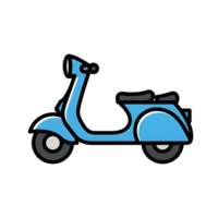 Light Blue Vintage Scooter Icon Illustration isolated on a transparent background png