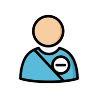 Light Blue Person Icon Negative Symbol Profile Avatar isolated on a transparent background png
