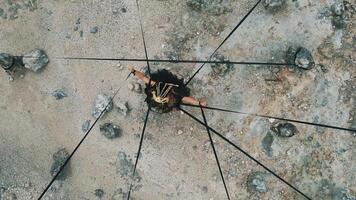 Aerial View of Isolated Figure in Black Outfit video