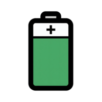 Green Battery Icon Cell Power Energy Symbol isolated on a transparent background png