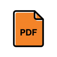 Orange P D F File Icon Document Symbol isolated on a transparent background image png