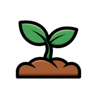 Green Sprout Emerging from Brown Soil Icon isolated on a transparent background seedling png