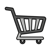Gray Shopping Cart Icon Simple Design isolated on a transparent background online shopping png