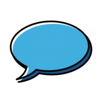 Light Blue Speech Bubble Cartoon Icon Graphic Design Element isolated on a transparent background png