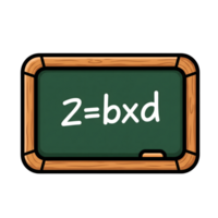 Green Chalkboard with Simple Math Equation z bxd Wooden Frame Icon isolated on a transparent background png