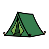 Green Camping Tent Icon Cartoon Style Illustration isolated on a transparent background png