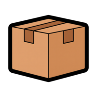 Light Brown Cardboard Box Icon Illustration isolated on a transparent background png