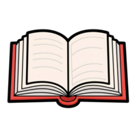 Open Book Red Cover Cream Pages Icon Illustration isolated on a transparent background png
