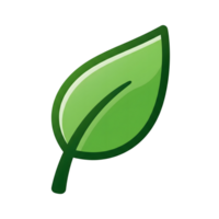 Green Leaf Icon Simple Nature Ecology Symbol isolated on a transparent background png