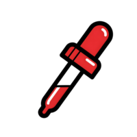 Red Eyedropper Icon Cartoon Style Illustration isolated on a transparent background png