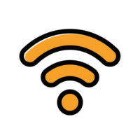 Orange Wifi Icon Wireless Signal Network Symbol isolated on a transparent background png