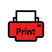 Red Printer Icon Print Symbol Graphic Design isolated on a transparent background png