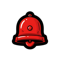 Red Cartoon Bell Icon Notification Alert Symbol isolated on a transparent background png