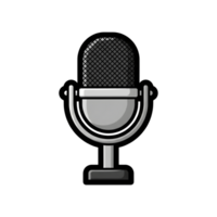 retro micrófono icono plata gris negro diseño aislado en un transparente antecedentes png