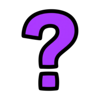 Purple Question Mark Icon Bold Outline isolated on a transparent background violet png