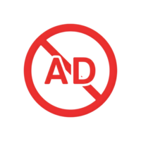 Red Circle No Ad Icon Symbol Graphic isolated on a transparent background image png