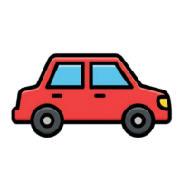 Red Car Icon Side View Simple Transportation Vehicle Illustration isolated on a transparent background png