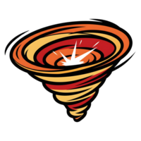 Orange Red Swirling Tornado Icon Graphic Design isolated on a transparent background png