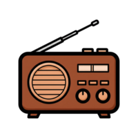 Retro Brown Vintage Radio Icon Broadcast Receiver isolated on a transparent background png
