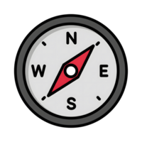 Red Compass Icon Navigation Direction Pointer Grey Background isolated on a transparent background png