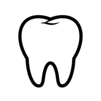Single Black Outline Tooth Icon Illustration isolated on a transparent background png