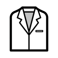 White Lab Coat Icon with Gray Collar Isolated on a transparent background white coat png